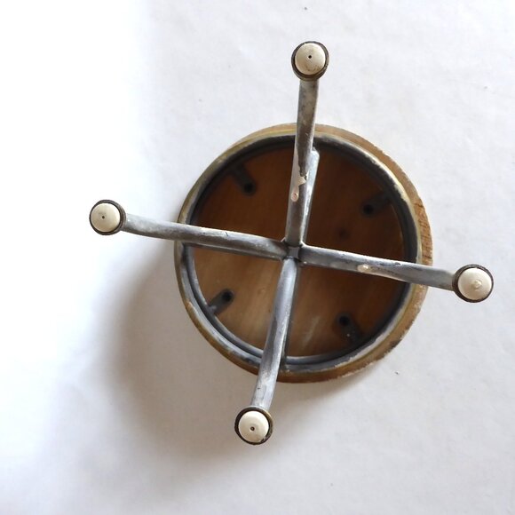 NEW 8” RUSTIC FARMHOUSE COUNTRY WOOD METAL CAKE STAND PEDESTAL TABLE RISER - Picture 6 of 9